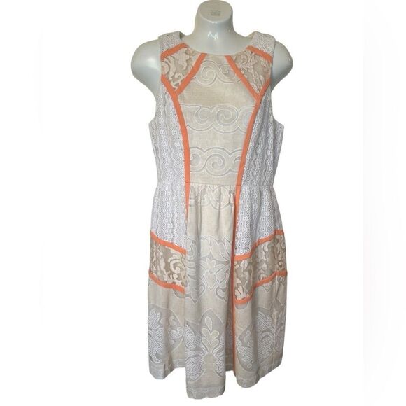 Anthropologie Champagne & Strawberry Lace Mini Dress - Picture 3 of 7